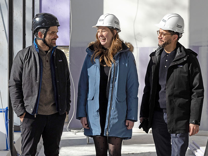 Jeffrey Sullivan (Alloy), Lisa Bolle (Thornton Tomasetti) and Jose Rodriguez (Thornton Tomasetti) at 505 State Street in Brooklyn.