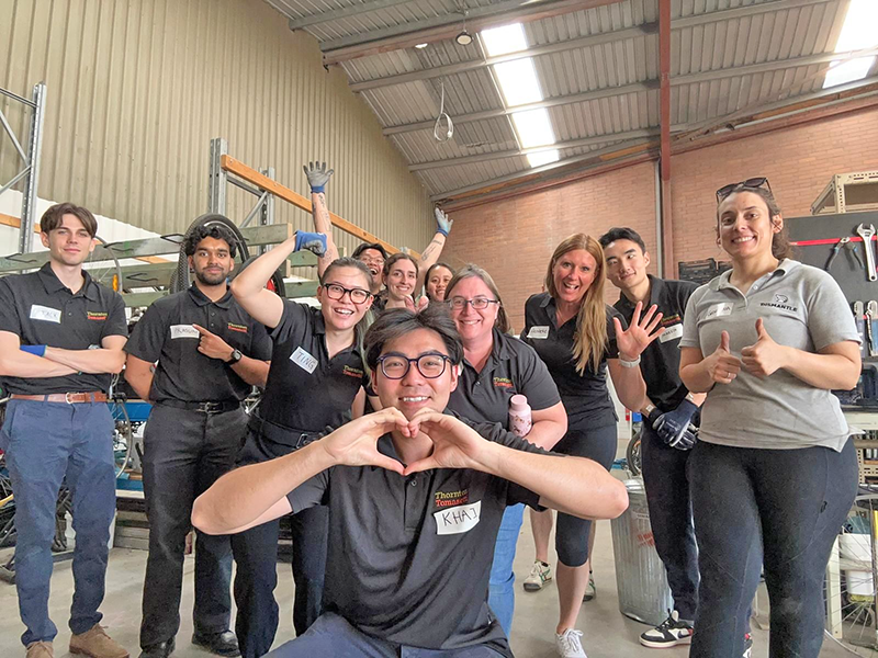 Employees in our Perth office volunteered at Dismantle, a youth development program that uses bicycle mechanics as a tool to empower young people.