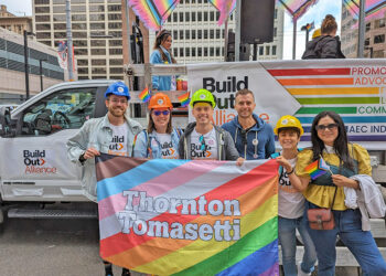 Employees from our San Francisco office marched with 100 industry colleagues in the 2023 Pride Parade.