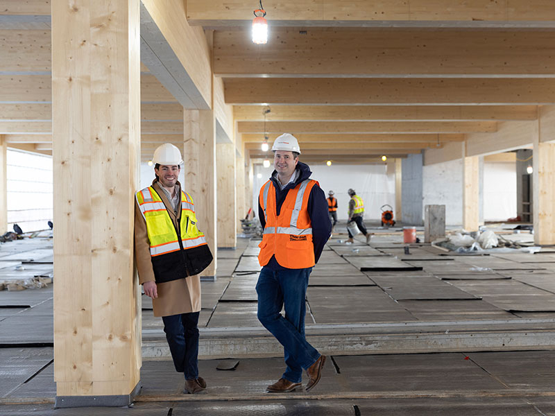 JJ Rivers (Gensler) & Douglas Schweizer (Thornton Tomasetti) at the Under Armour Global Headquarters in Baltimore.